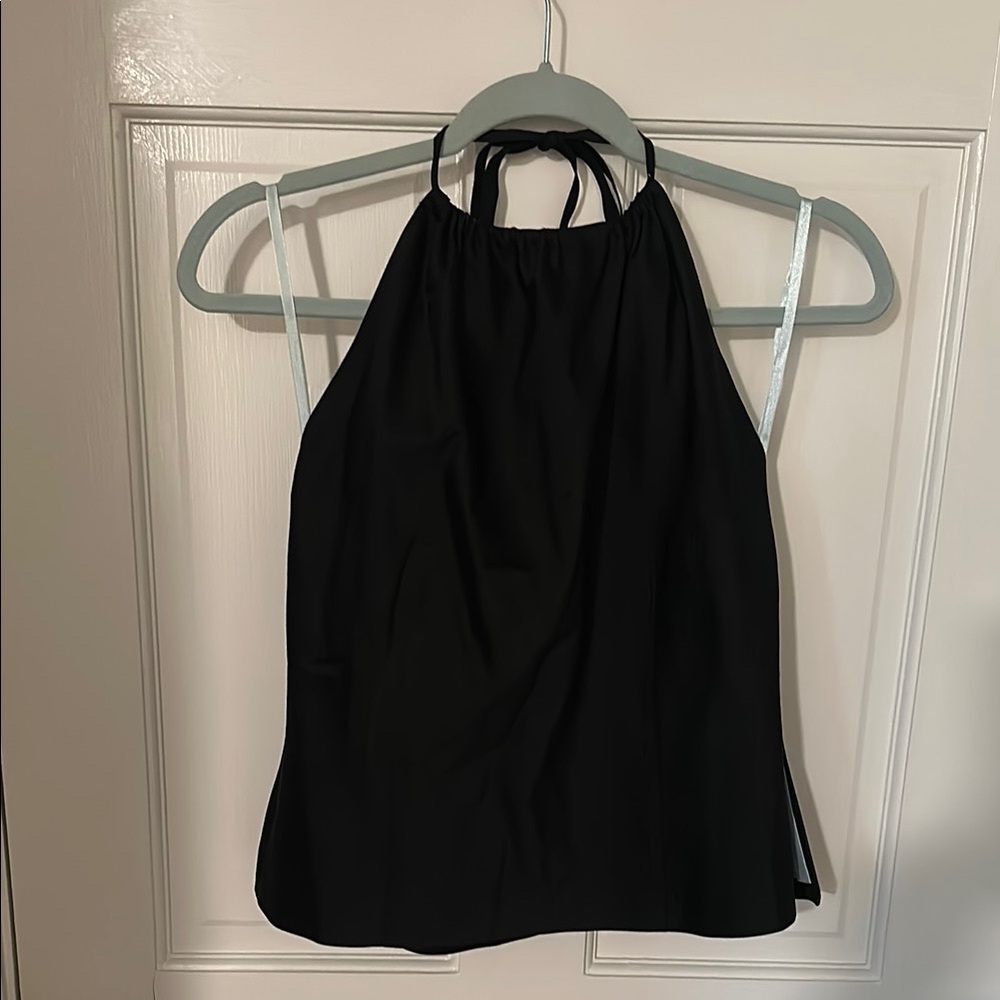 Black Sleeveless Halter Tank Top